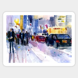 New York City Urbanscapes - Urban - Night - midlife Sticker